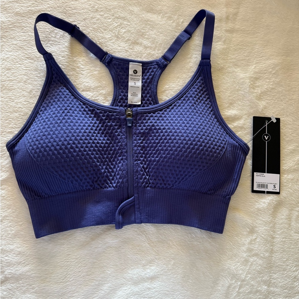 Velocity Seamless Quinn Racerback Bra S Gym Zipper